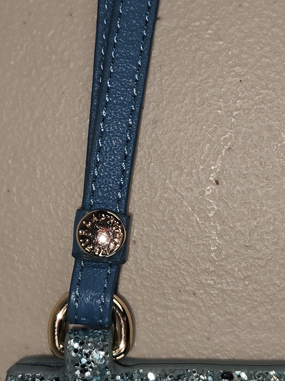 Like New FURLA Teal Blue Glitter Wristlet Clutch - Picture 7 of 15